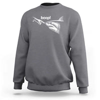 Boop Shark Meme Sweatshirt Funny Nose Touch Shark Lovers Ocean Life