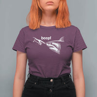 Boop Shark Meme T Shirt For Women Funny Nose Touch Shark Lovers Ocean Life