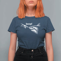 Boop Shark Meme T Shirt For Women Funny Nose Touch Shark Lovers Ocean Life