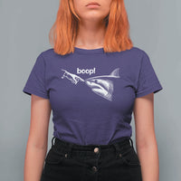 Boop Shark Meme T Shirt For Women Funny Nose Touch Shark Lovers Ocean Life