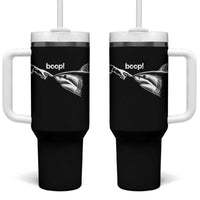 Boop Shark Meme Tumbler With Handle Funny Nose Touch Shark Lovers Ocean Life