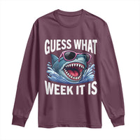 Funny Shark Guess What Week It Is Long Sleeve Shirt Shark Awareness Support Ocean Summer