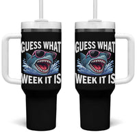 Funny Shark Guess What Week It Is Tumbler With Handle Shark Awareness Support Ocean Summer