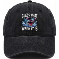 Funny Shark Guess What Week It Is Washed Cotton Baseball Cap Shark Awareness Support Ocean Summer
