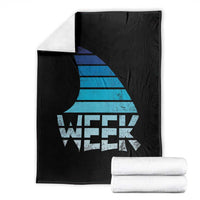 Funny Shark Fin Week Retro Ocean Wildlife Vintage Throw Blanket
