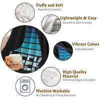 Funny Shark Fin Week Retro Ocean Wildlife Vintage Throw Blanket