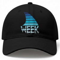 Funny Shark Fin Week Retro Ocean Wildlife Vintage Baseball Cap
