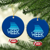 Funny Shark Fin Week Retro Ocean Wildlife Vintage Ceramic Ornament