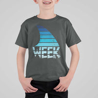 Funny Shark Fin Week Retro Ocean Wildlife Vintage T Shirt For Kid