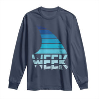 Funny Shark Fin Week Retro Ocean Wildlife Vintage Long Sleeve Shirt