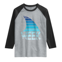 Funny Shark Fin Week Retro Ocean Wildlife Vintage Raglan Shirt