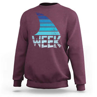 Funny Shark Fin Week Retro Ocean Wildlife Vintage Sweatshirt
