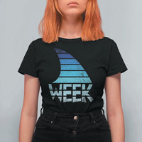 Funny Shark Fin Week Retro Ocean Wildlife Vintage T Shirt For Women