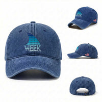 Funny Shark Fin Week Retro Ocean Wildlife Vintage Washed Cotton Baseball Cap