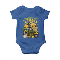 When Life Gives You Lemons Throw Them At People Baby Onesie Skeleton Lemon Jokes