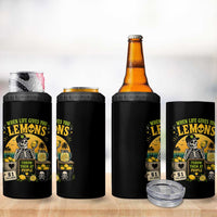 When Life Gives You Lemons Throw Them At People 4 in 1 Can Cooler Tumbler Skeleton Lemon Jokes