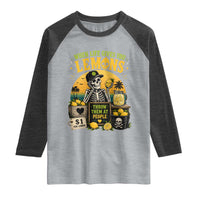 When Life Gives You Lemons Throw Them At People Raglan Shirt Skeleton Lemon Jokes