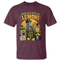 When Life Gives You Lemons Throw Them At People T Shirt Skeleton Lemon Jokes