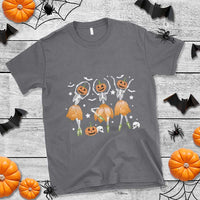 Funny Halloween T Shirt Ballerina Pumpkin Skeleton Pumpkin Flower - Wonder Print Shop