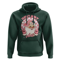 Funny Christmas Hoodie Holly Jolly Vibes Retro Pink Santa