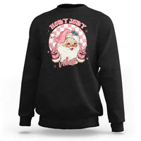 Funny Christmas Sweatshirt Holly Jolly Vibes Retro Pink Santa - Wonder Print Shop