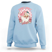 Funny Christmas Sweatshirt Holly Jolly Vibes Retro Pink Santa - Wonder Print Shop