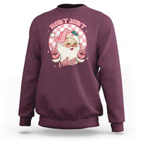 Funny Christmas Sweatshirt Holly Jolly Vibes Retro Pink Santa - Wonder Print Shop