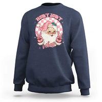 Funny Christmas Sweatshirt Holly Jolly Vibes Retro Pink Santa - Wonder Print Shop