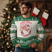 Funny Pink Xmas Retro Santa Ugly Christmas Sweater Holly Jolly Vibes - Wonder Print Shop