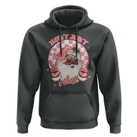 Funny Pink Christmas Retro Black Santa Hoodie Holly Jolly Vibes