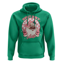 Funny Pink Christmas Retro Black Santa Hoodie Holly Jolly Vibes