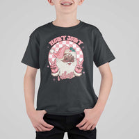 Funny Pink Christmas Retro Black Santa T Shirt For Kid Holly Jolly Vibes - Wonder Print Shop
