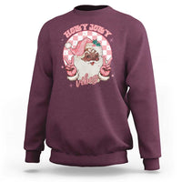 Funny Pink Christmas Retro Black Santa Sweatshirt Holly Jolly Vibes - Wonder Print Shop