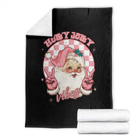 Funny Christmas Throw Blanket Holly Jolly Vibes Retro Pink Santa - Wonder Print Shop