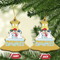 Funny Christmas Snowman Christmas Ornament Chillin' With My Snowmies Squad - Wonder Print Shop
