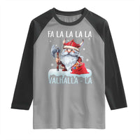 Viking Christmas Raglan Shirt Fa La La La Valhalla La Viking Santa Gnome - Wonder Print Shop