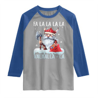 Viking Christmas Raglan Shirt Fa La La La Valhalla La Viking Santa Gnome - Wonder Print Shop