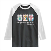 Christian Christmas Raglan Shirt The Greatest Gift Of All Jesus Nativity Scene - Wonder Print Shop