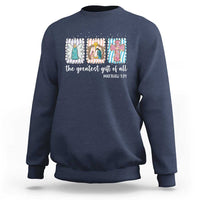 Christian Christmas Sweatshirt The Greatest Gift Of All Jesus Nativity Scene - Wonder Print Shop