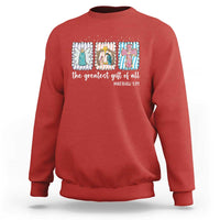 Christian Christmas Sweatshirt The Greatest Gift Of All Jesus Nativity Scene - Wonder Print Shop