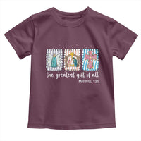 Christian Christmas Toddler T Shirt The Greatest Gift Of All Jesus Nativity Scene - Wonder Print Shop