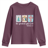 Christian Christmas Youth Sweatshirt The Greatest Gift Of All Jesus Nativity Scene - Wonder Print Shop