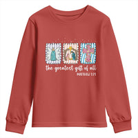 Christian Christmas Youth Sweatshirt The Greatest Gift Of All Jesus Nativity Scene - Wonder Print Shop