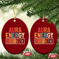 Funny Aura Energy At 67 Ceramic Ornament Six Seven Meme Gen Alpha Slang - Wonder Print Shop