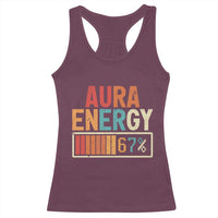 Funny Aura Energy At 67 Racerback Tank Top Six Seven Meme Gen Alpha Slang - Wonder Print Shop