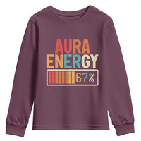Funny Aura Energy At 67 Youth Sweatshirt Six Seven Meme Gen Alpha Slang - Wonder Print Shop