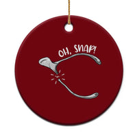 Funny Thanksgiving Oh Snap Ceramic Ornament Turkey Wishbone - Wonder Print Shop