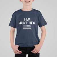 Funny I Am Aunt Tifa T Shirt For Kid Political Satire Vintage American Flag - Wonder Print Shop