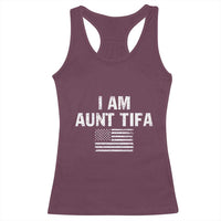 Funny I Am Aunt Tifa Racerback Tank Top Political Satire Vintage American Flag - Wonder Print Shop