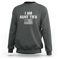 Funny I Am Aunt Tifa Sweatshirt Political Satire Vintage American Flag - Wonder Print Shop